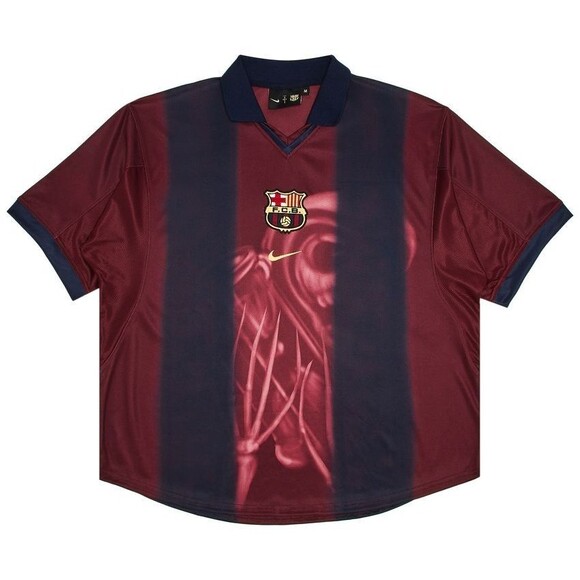 Authentic Cactus Jack x Nike x FC Barcelona 2000/01 Retro Home Skeleton Jersey L - Picture 1 of 7